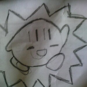 An early drawing of Kirby
