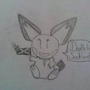 Pichu. No offense to Scotland, Pichu wants world domination, and she has to start somewhere.