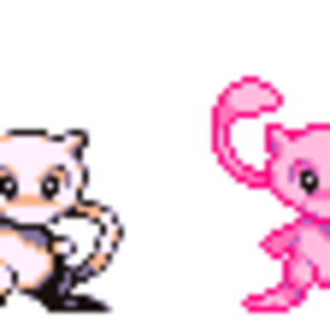 This the only MEW sprite I actually like, the English RED/BLUE one. It's the only one (in my opinion) that conveys Mew's cuteness :3

Original sprite 