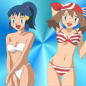 Dawn and May in bikinis