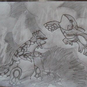 Groudon vs. Kyogre - something i drew today