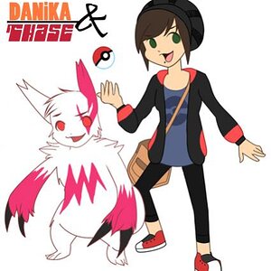 This is a pic I did of me in a (skinny, lol) trainer form, featuring my beloved Zangoose Chase :B Hurp Derp!