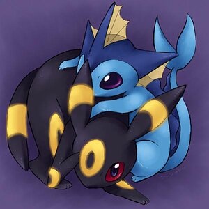 Umbreon & Vaporeon by stardroidjean