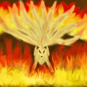 Ninetails in fire circle