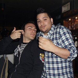 Me getting drunk with the drummer of my favorite band, The Bronx.