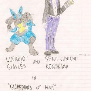 Lucario Giavlés and Seiji Konokama - Graphite and Colored Pencil on Notebook Paper