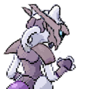 backshot of mewtwo