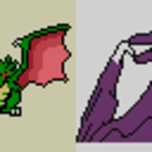 Another New Pokemon, based off of Bahamut, edited Charizard for backsprite(I might redo the back sprite)