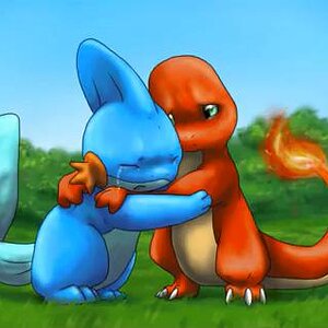mudkip and charmander