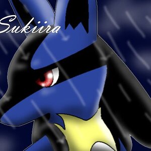 lucario in rain