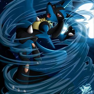 lucario in the waves