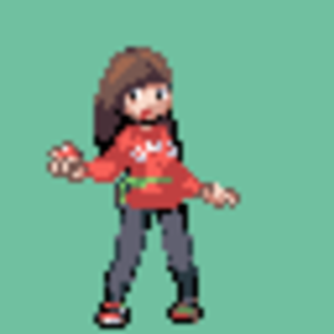 Female player in my personalized version of emerald
-design based off my gf-