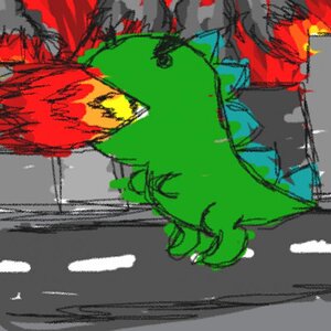 Paintzilla terrorizes paintokyo