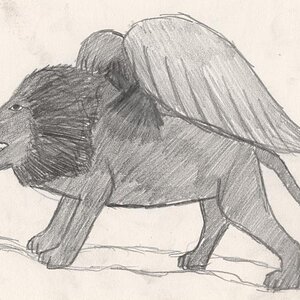 Terrible winged lion, I messed up the wings Dx