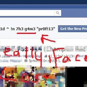 the evils of fb leetspeek setting discovered by my friend when he was looking at my profile