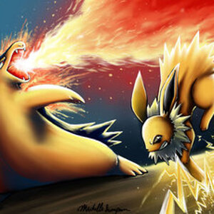 Jolteon dodges in time by Michelle4645