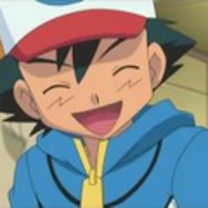 Ash smiling