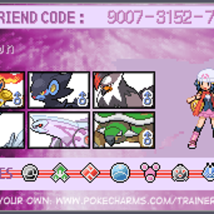 A really old trainer card I made for my Pearl team. I don't even know if that's the correct friend code. :P