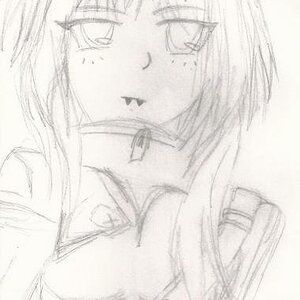 sketch of a girl with cat ears