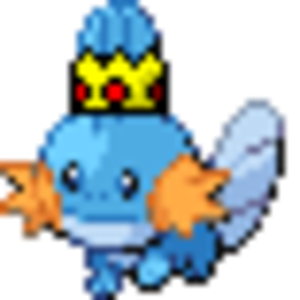 Mudkip with a scratched crown
