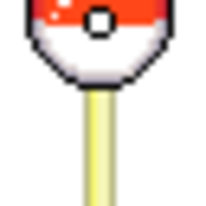 A lollu made to look like a pokeball