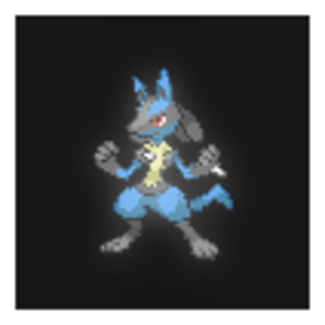 Glowing Lucario.