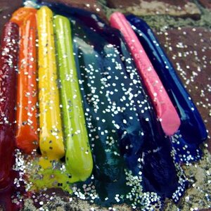 Melted Crayons with Glitter. :3