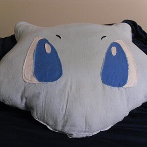 Shiny Mew head pillow~ Made it myself, too!