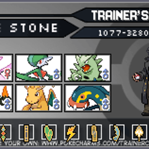 My Trainer card.
If someone can make an avatar or sprite of the guy on there with a couple of modifications, send me a message.