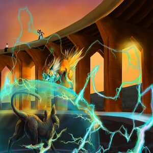 epic battle of Jolteon, and Umbreon