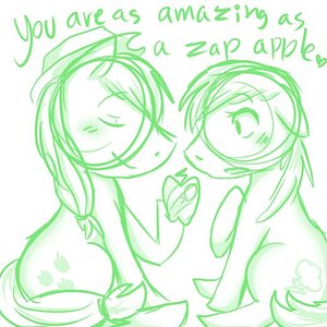Zap Applesssss

Yea, I sure like dem ships alot.

Oh, and Dash is totally an earth pony now, yeah.
That's what happens when you draw stuff 4 in the mo