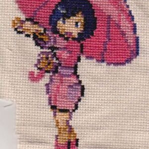 Parasol Lady Cross Stitch