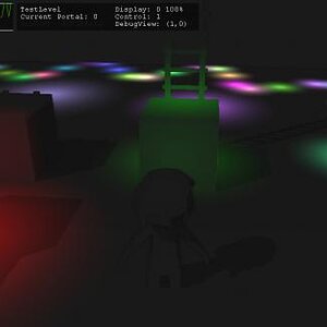 7 ShadowMapping : Another Test level, testing the lighting engine by rendering 500 dynamic lights. The lag you see on the FPS graph is from the screen