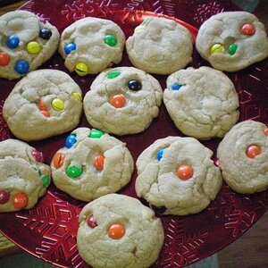 Homemade M&M cookies.
