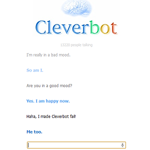 Cleverbot "failed". Forgot when this was taken, but this was my first conversation with Cleverbot.