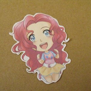 A humanized Pinkie Pie sticker my friend got me from an expo : D