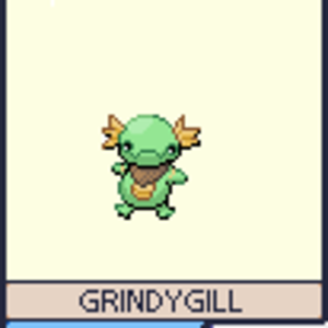 Grindygill is the water starter of the Ouritso region.