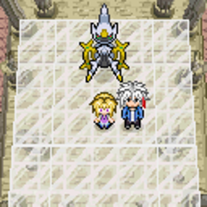 Ooo, The Hall of Origin... Posing for a picture with Arceus!