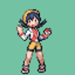 Crystal's trainer sprite, based off the 'Pokemon Adventures' manga.