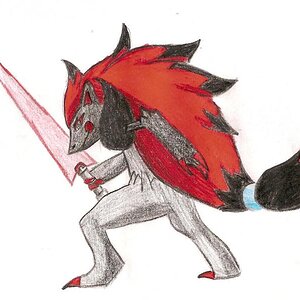 Its Zero the Zoroark loving his glass sword