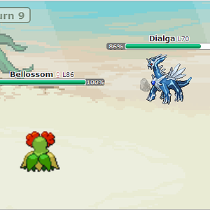 So, I was playing in the Battle Server and who's on my team?

Will my Bellossom win against the mighty Dialga? 

and it was female too.. :3