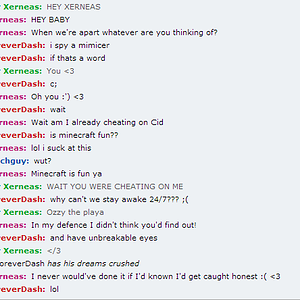 Me and Ozzy are flirting when I found out he was cheating on me </3

gunnerpow7 as Lady Xerneas
AlexOzzyCake as %Xerneas
