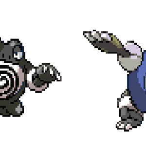 Poliwrath Versions
Two poliwrath. One normal Colouration, other one pure black