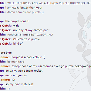 We are talking about the awesomeness of purple in the server! 

/purplerules