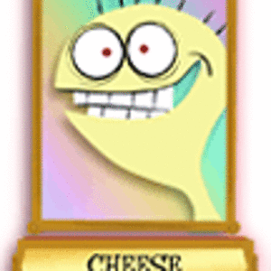 This is Cheese wif a wainbow backwound! XD