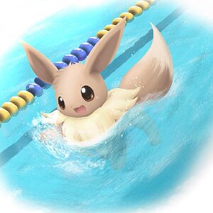 Cute swimming Eevee. n-n
