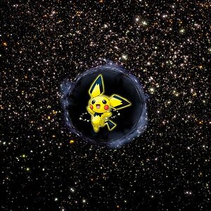 The one thing that is able to escape the pull of a mighty Blacks Holes' Gravity is PICHU!

Done in Adobe Photoshop c6