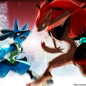 zoroak and lucario Not drawn by me