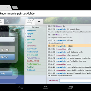 Pokémon Showdown on my tablet in landscape mode