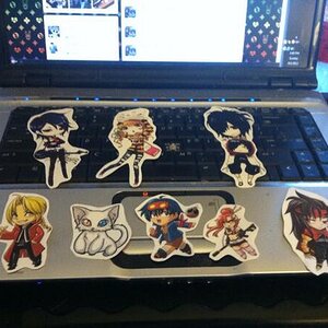 Stickers on top are by sensei. the ones on the bottom... I forgot. ^^;